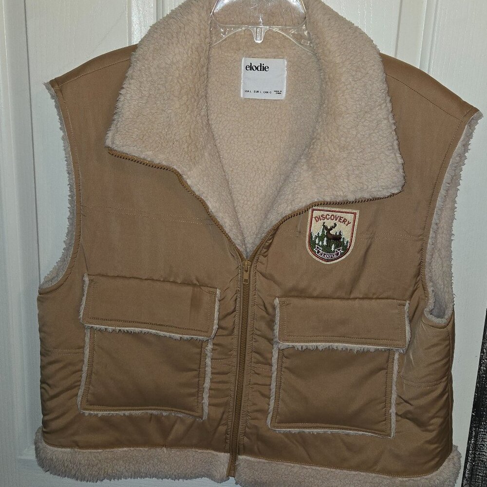 Elodie Faux Shearling Lined Vest - Large
